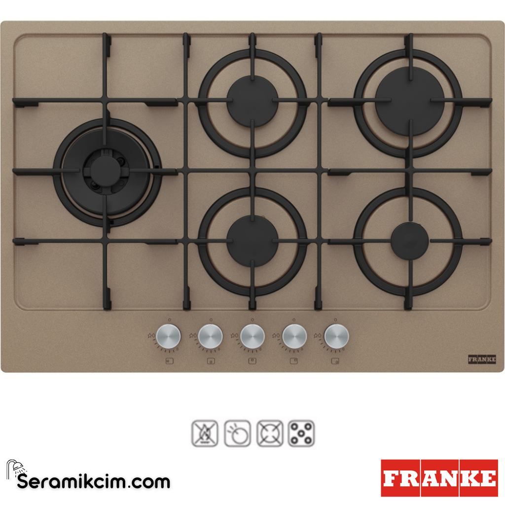 Franke Maris FHMA 755 4G DCL OY C Tezgahüstü 5 Gözlü 730x510mm Gazlı Ocak Oyster - 106.0572.276