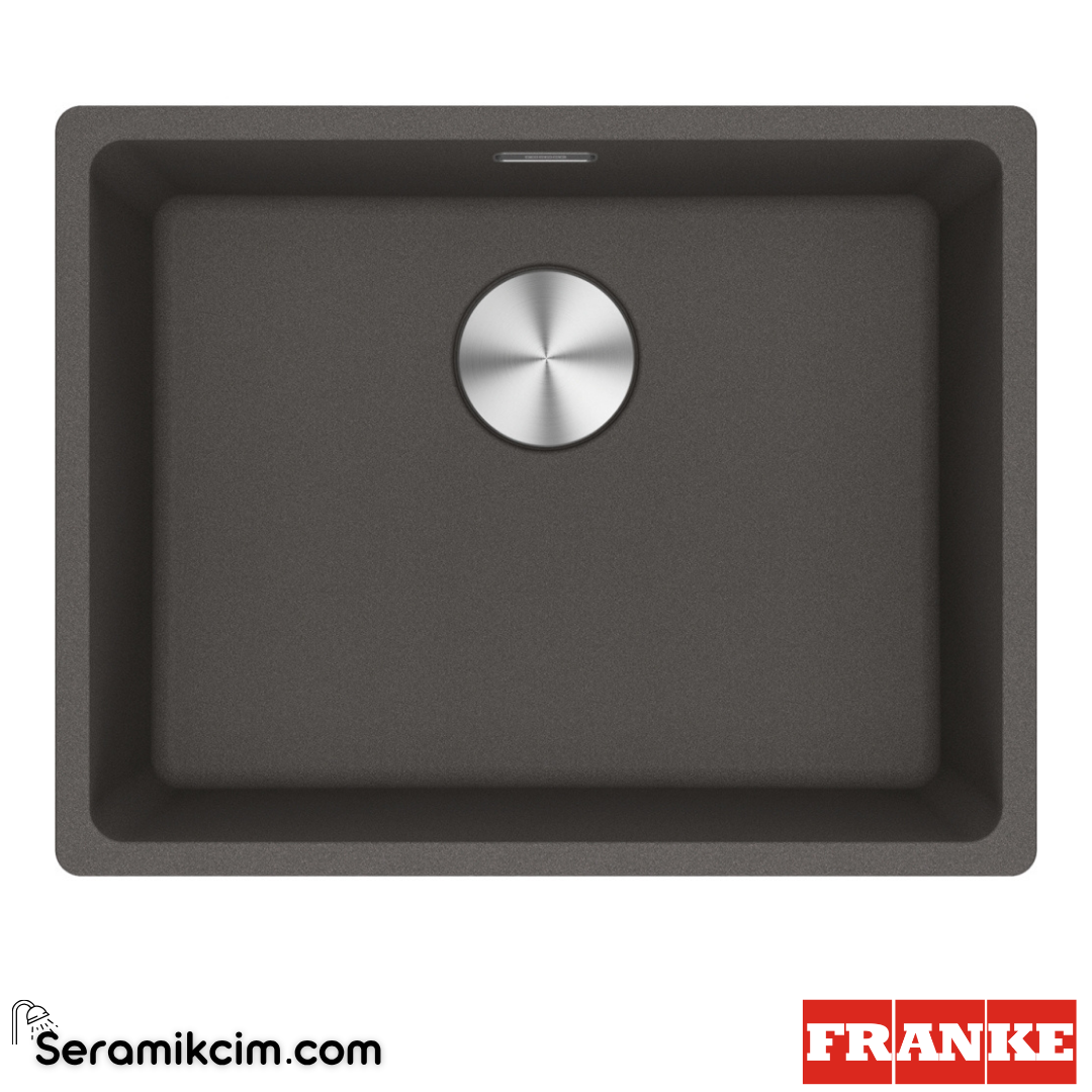 Franke Maris MRG 110-52 Tezgahaltı 1 Gözlü Dikdörtgen 553x433mm Granit Eviye Slate Grey 125.0729.075
