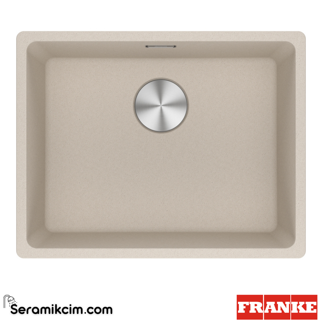 Franke Maris MRG 110-52 Tezgahaltı 1 Gözlü Dikdörtgen 553x433mm Granit Eviye Sahara 125.0686.720