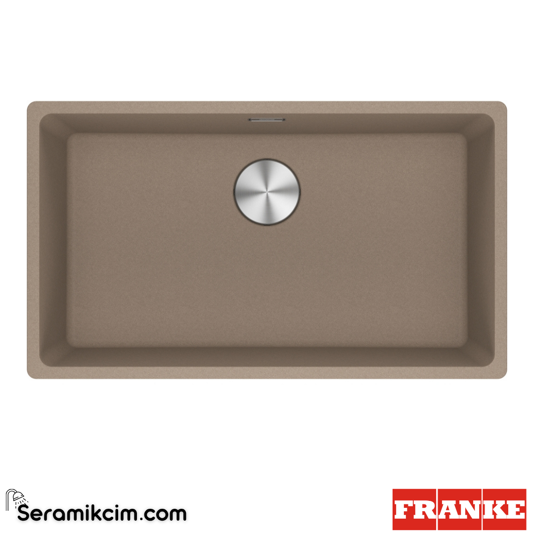Franke Maris MRG 110-72 Tezgahaltı 1 Gözlü Dikdörtgen 753x433mm Granit Eviye Oyster 125.0688.497