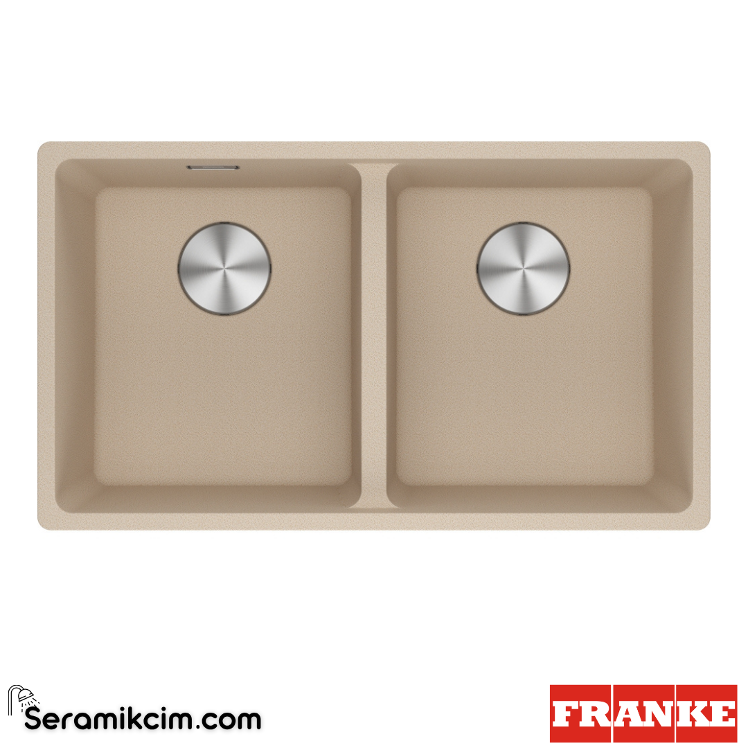 Franke Maris MRG 120-35-35 Tezgahaltı 2 Gözlü Dikdörtgen 753x433mm Granit Eviye Avena 125.0686.738
