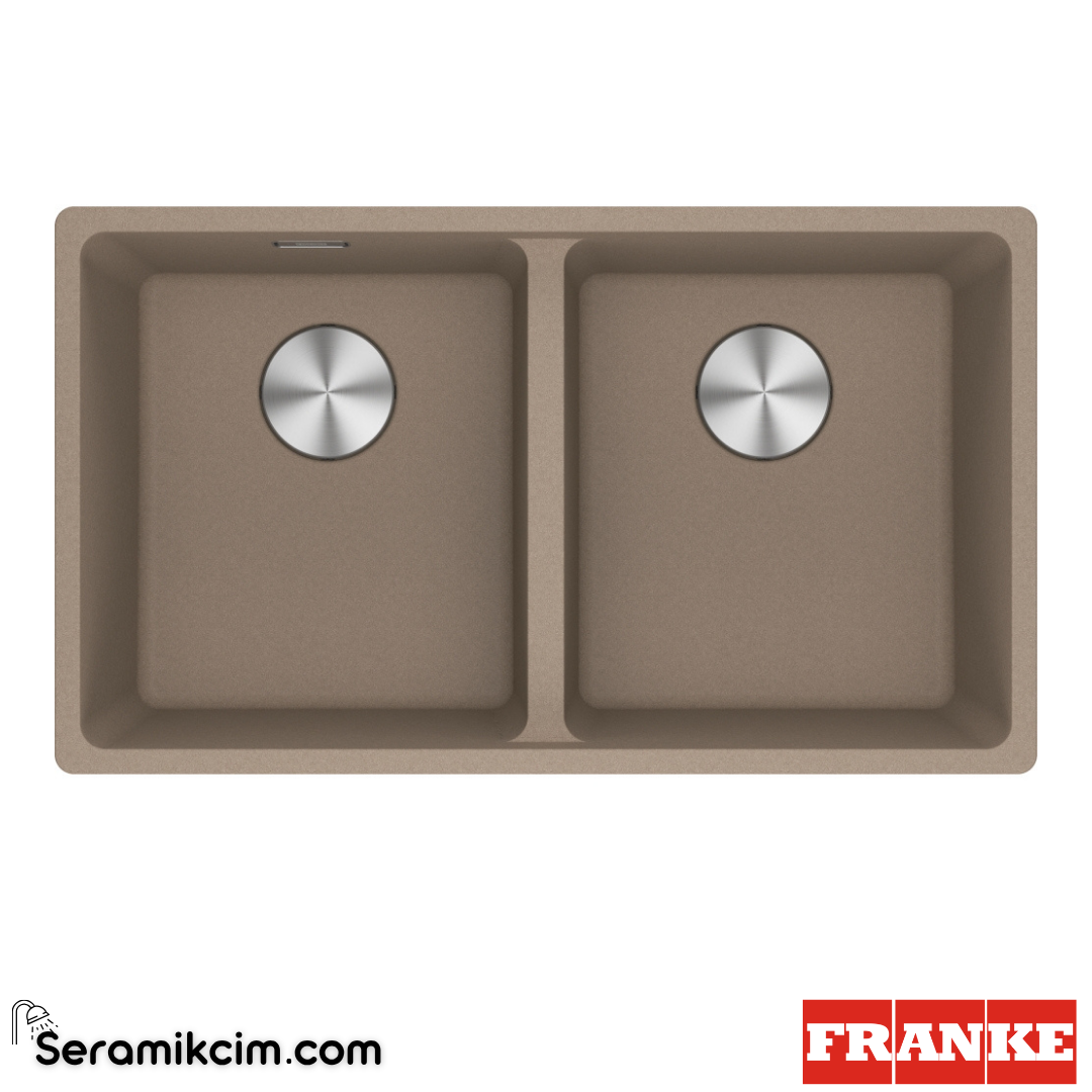 Franke Maris MRG 120-35-35 Tezgahaltı 2 Gözlü Dikdörtgen 753x433mm Granit Eviye Oyster 125.0686.737