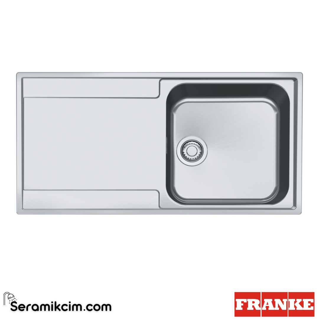 Franke Maris MRX 211 Tezgahüstü-Tezgaha Sıfır 1 Gözlü Damlalıklı 1000x510mm Paslanmaz Çelik Eviye İnox 127.0490.531127.0490.531