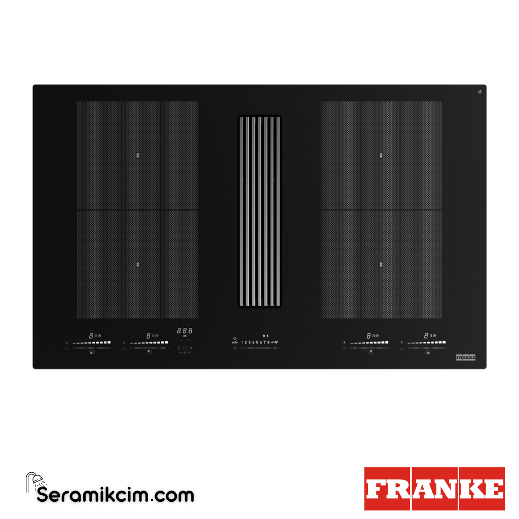 Franke Mythos 2gether Icon Steel FMY 8391 R HI Tezgahüstü 4 Gözlü 830x520mm İndüksiyonlu Davlumbazlı Ocak Siyah Cam 340.0705.335 - 340.0705.335