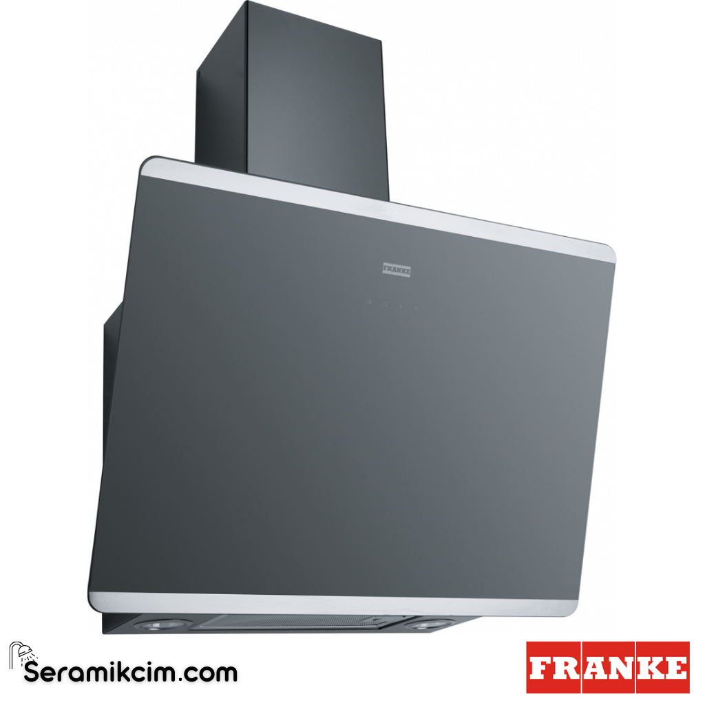 Franke Smart Linear Vertical FPJ 615 V BK/SS 598x382mm Duvar Tipi Eğimli Cam Davlumbaz Siyah Cam 330.0516.054 - 330.0516.054