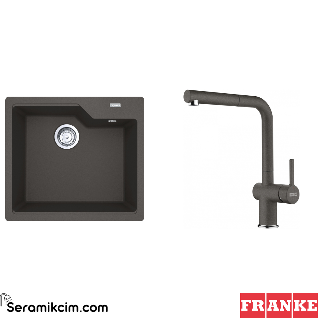 Franke Urban UBG 610-56 Tek Gözlü Granit Eviye + Active Plus Doccia 2.0 Armatür