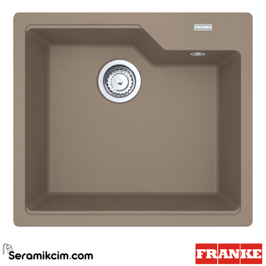 Franke Urban UBG 610-56 Tezgahüstü 1 Gözlü Dikdörgen 560x500mm Granit Eviye Oyster 114.0686.794