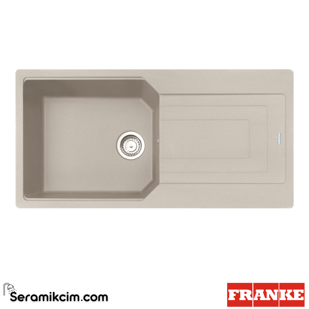 Franke Urban UBG 611-100 Tezgahüstü Damlalıklı 1 Gözlü Dikdörtgen 1000x500mm Granit Eviye Sahara 114.0688.451