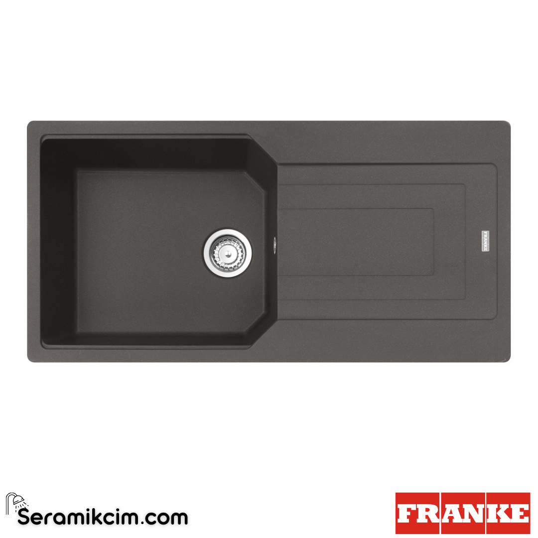 Franke Urban UBG 611-100 Tezgahüstü Damlalıklı 1 Gözlü Dikdörtgen 1000x500mm Granit Eviye Slate Grey 114.0729.073