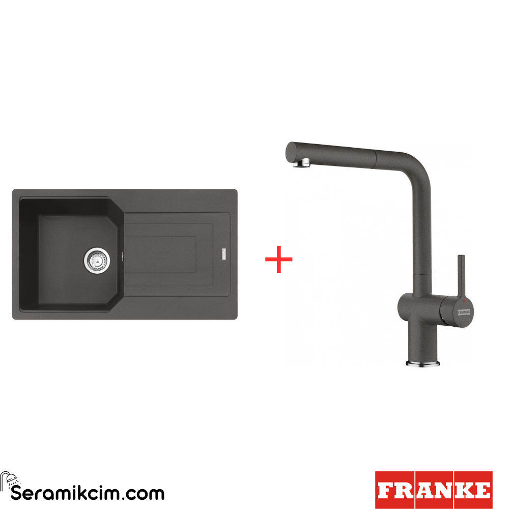 Franke Urban UBG 611-86 Tek Gözlü Damlalıklı Granit Eviye + Active Plus Doccia 2.0 Armatür
