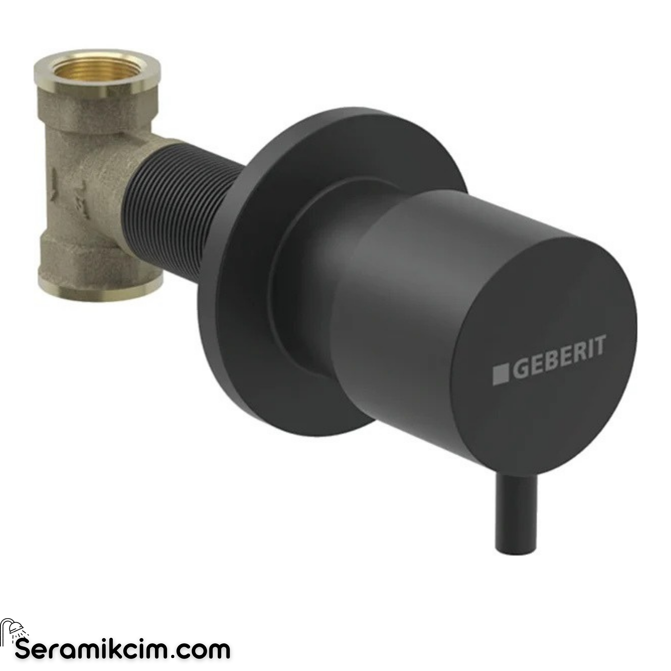 Geberit Ankastre Stop Valf Seti, Yuvarlak, Mat Siyah