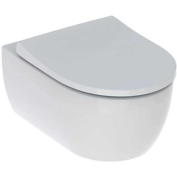 Geberit iCon Rimfree Asma Klozet, 53 cm + Geberit iCon Slim Yavaş Kapanan, Kolay Çıkarılabilir Klozet Kapağı (501.002.00.1 + 500.835.01.1) - 501.659.00.1
