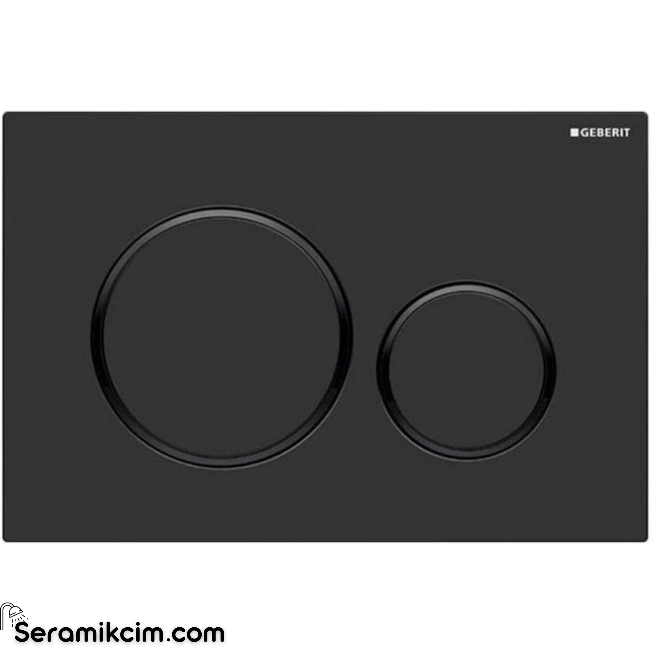 Geberit Sigma20 Kumanda Paneli Çift Basmalı Mat Siyah/Siyah/Mat Siyah