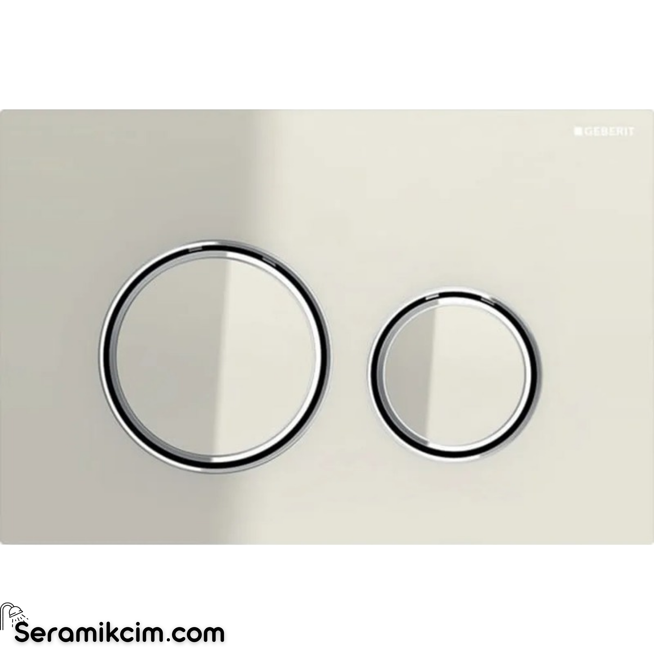 Geberit Sigma21 Kumanda Paneli Çift Basmalı Kum Grisi Cam / Krom