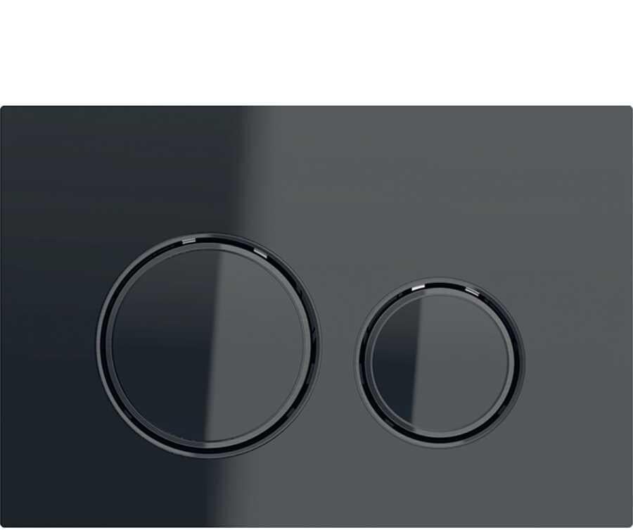 Geberit Sigma21 Kumanda Paneli Çift Basmalı Siyah Cam/Siyah Krom - 115.651.SJ.1