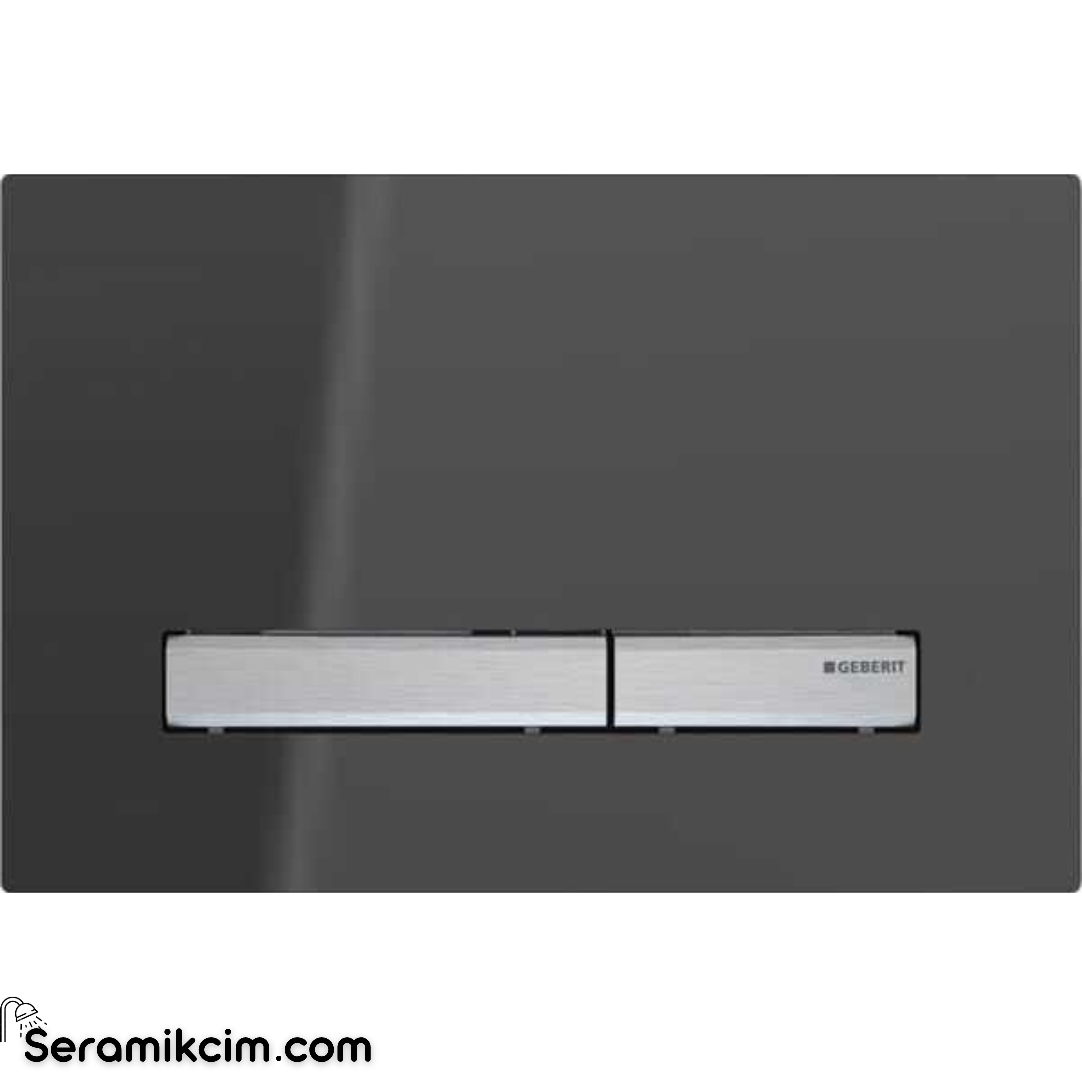 Geberit Sigma50 Kumanda Paneli Çift Basmalı Füme Cam / Krom