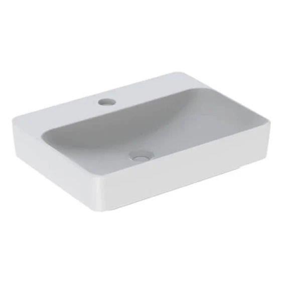 Geberit VariForm çanak lavabo, dikdörtgen ve batarya banklı, 60x45 cm (Taşma deliksiz) - 500.781.01.2