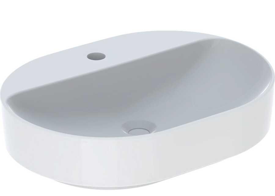 Geberit VariForm çanak lavabo, eliptik ve batarya banklı, 60x45 cm (Taşma deliksiz) - 500.778.01.2