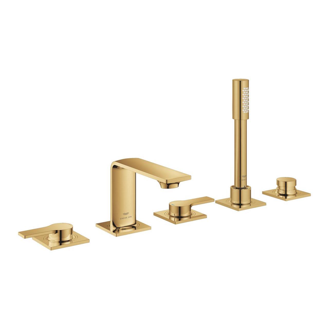 Grohe Allure 5 Delikli Ankastre Küvet Bataryası, Parlak Altın 25221GL1