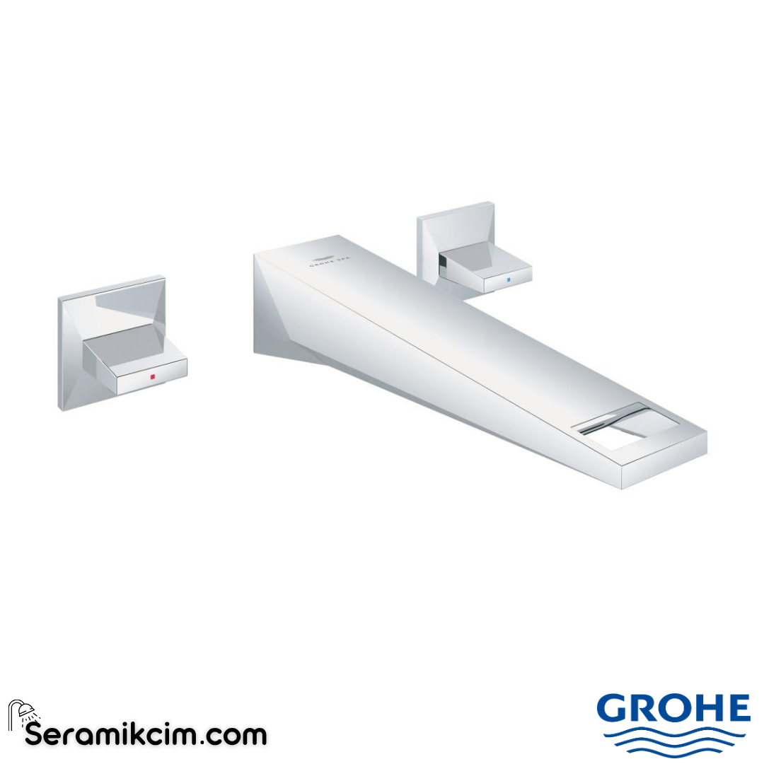 Grohe Allure Brilliant L-Boy, 3 Delikli Duvardan Ankastre Lavabo Bataryası (Sıva Üstü Grubu) Krom 20629000 - 20629000