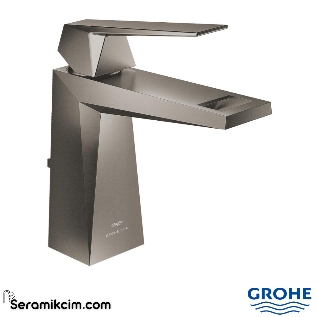 Grohe Allure Brilliant Sifon Kumandalı Lavabo Bataryası, Fırçalı Sert Grafit 24341AL0 - 24341AL0