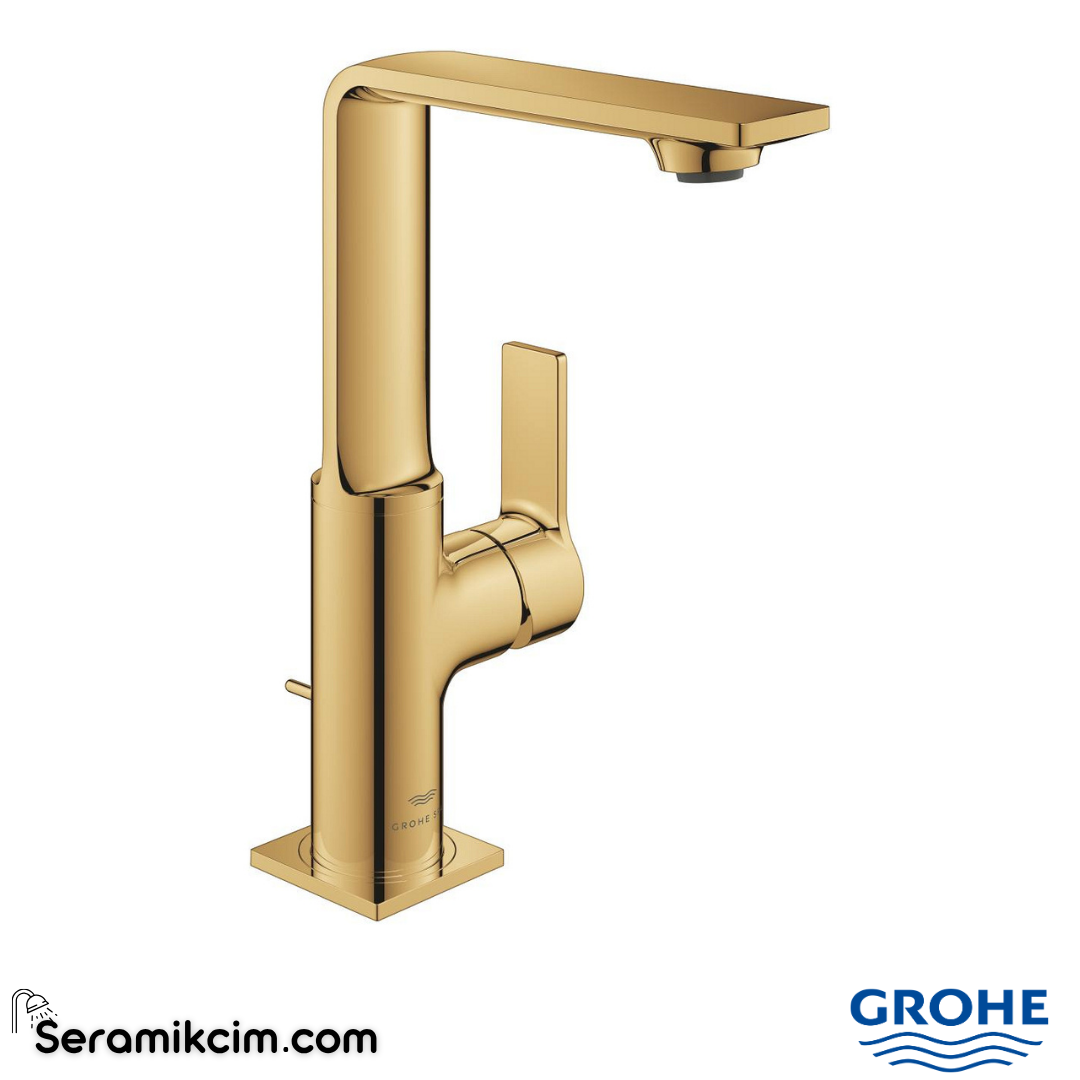 Grohe Allure Lavabo Bataryası, Sifon Kumandalı, Parlak Altın 32146GL1