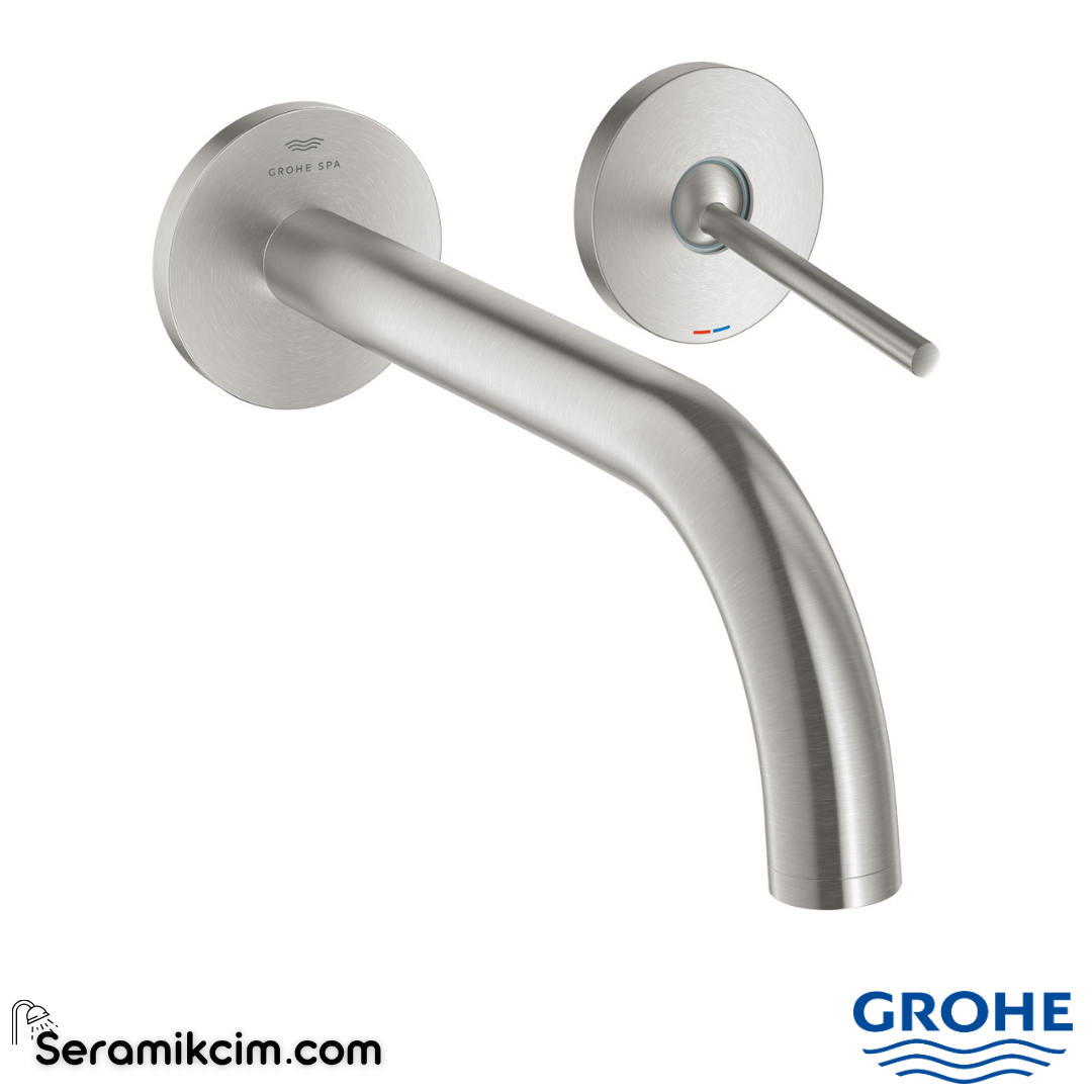 Grohe Atrio 2 Delikli Ankastre Lavabo Bataryası, (Sıva Üstü Grubu), Paslanmaz Çelik 29406DC0 - 29406DC0