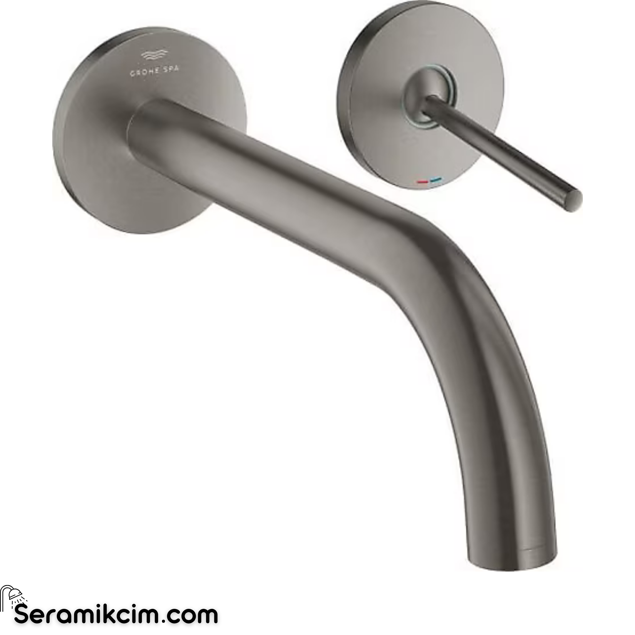 Grohe Atrio 2 Delikli Ankastre Lavabo Bataryası, (Sıva Üstü Grubu), Fırçalı Sert Grafit 29406AL0