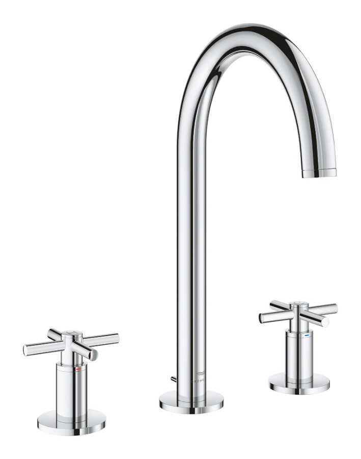 Grohe Atrio 3 Delikli Ankastre Lavabo Bataryası (4 Çubuklu Volan) L-Boy Krom 20643000 - 20643000