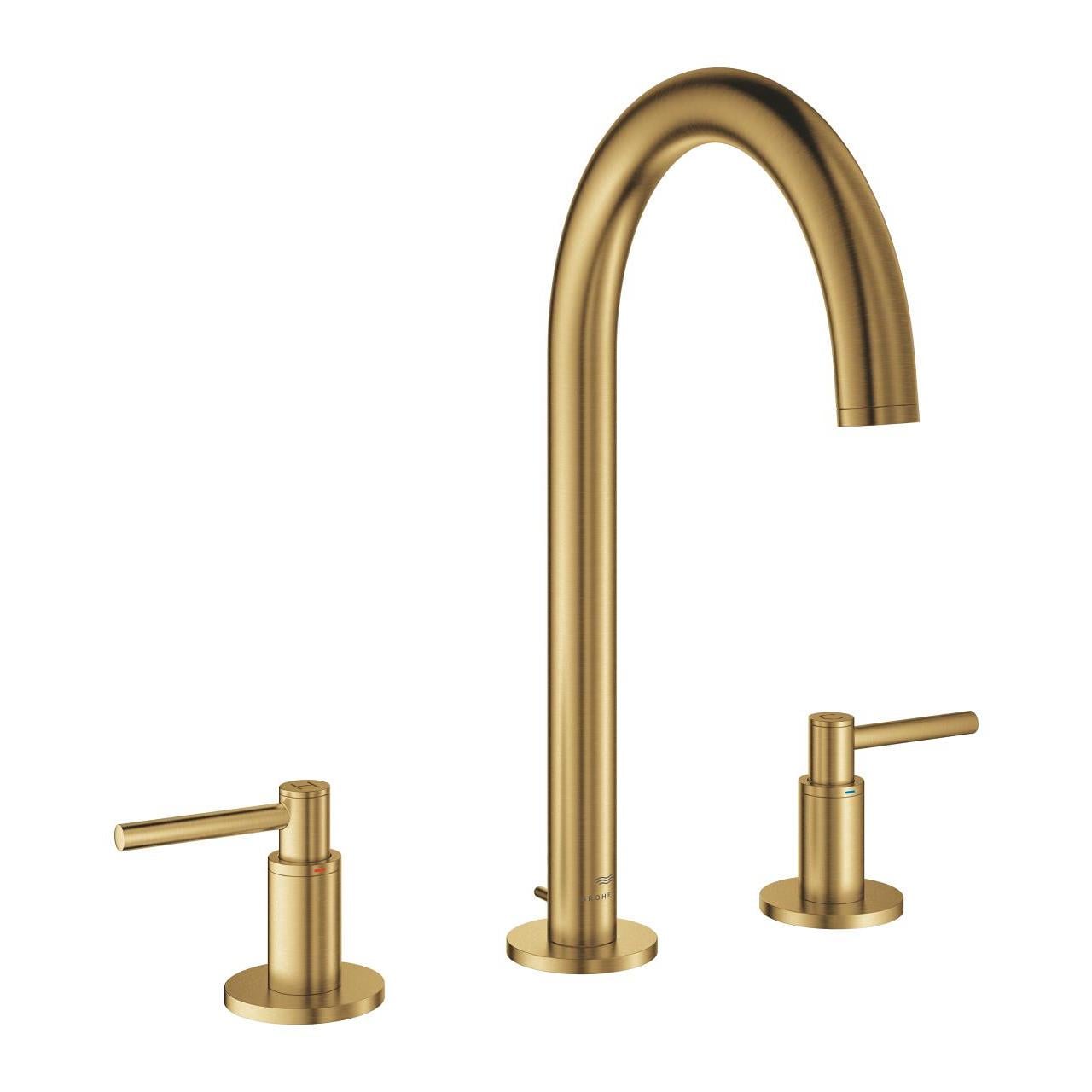 Grohe Atrio 3 Delikli Ankastre Lavabo Bataryası, Sifon Kumandalı, Fırçalı Altın 20649GN0