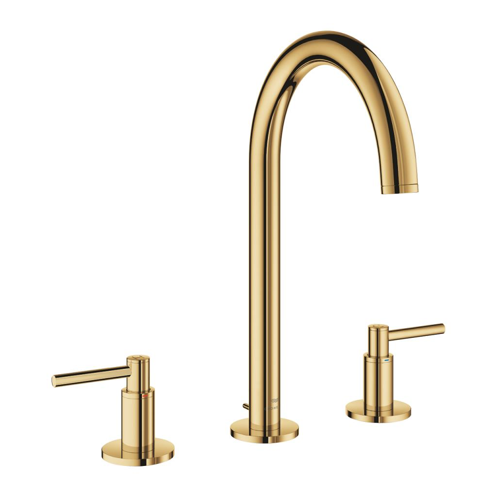 Grohe Atrio 3 Delikli Ankastre Lavabo Bataryası, Sifon Kumandalı, Parlak Altın 20649GL0