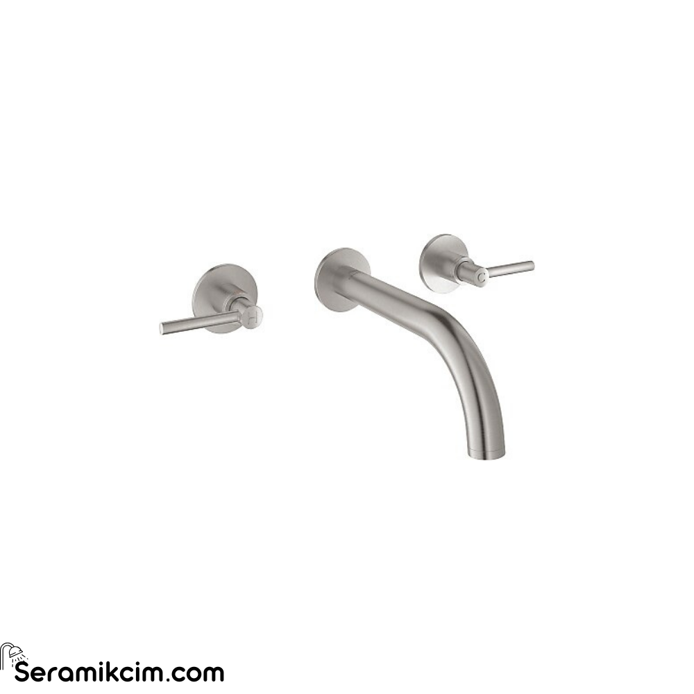 Grohe Atrio 3 Delikli Ankastre Lavabo Bataryası (Sıva Üstü Grubu), Paslanmaz Çelik 20662DC0