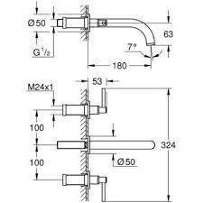 Grohe Atrio 3 Delikli Duvardan Ankastre Lavabo Bataryası (Sıva Üstü ...