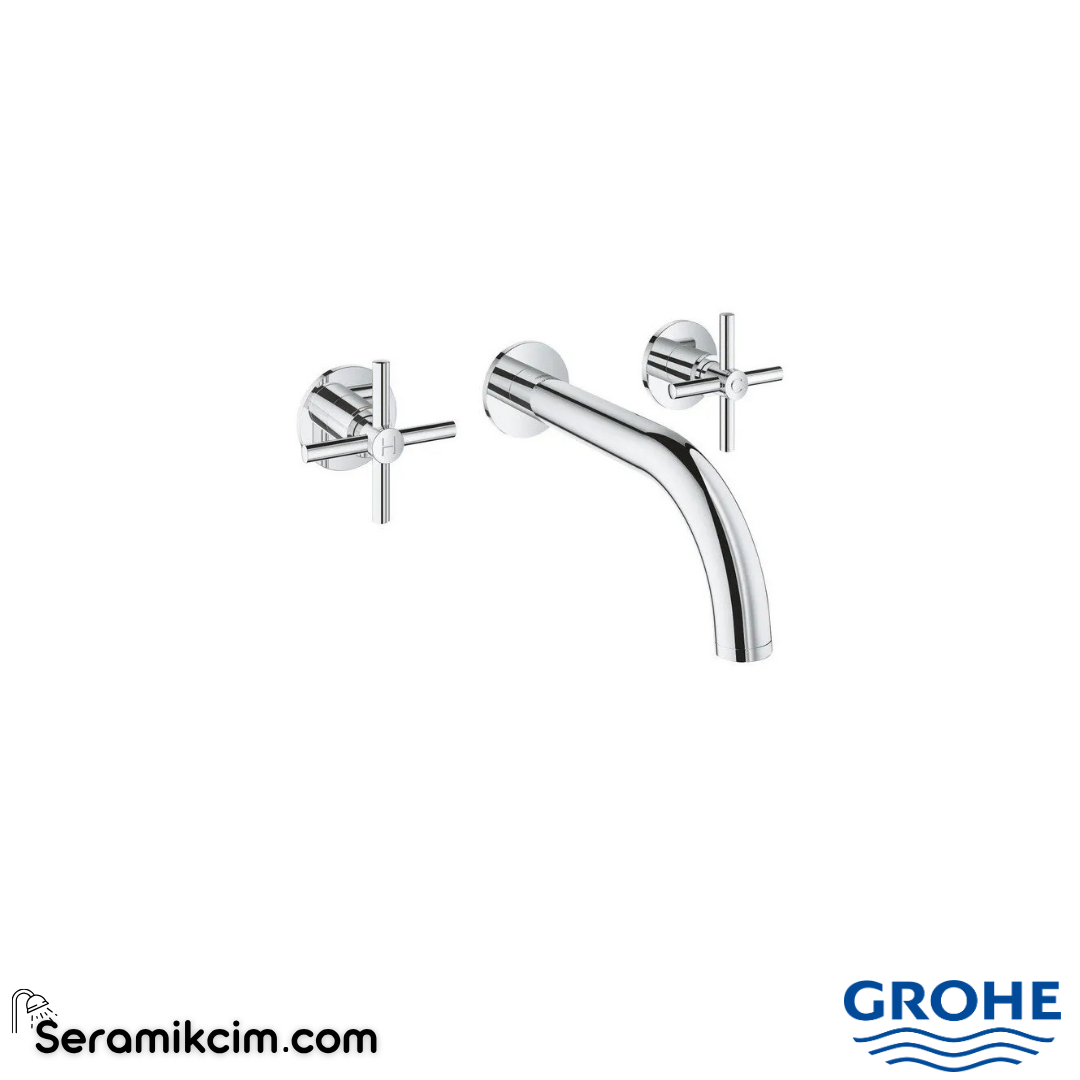 Grohe Atrio 3 Delikli Duvardan Ankastre Lavabo Bataryası (Sıva Üstü Grubu) Krom 20661000 - 20661000