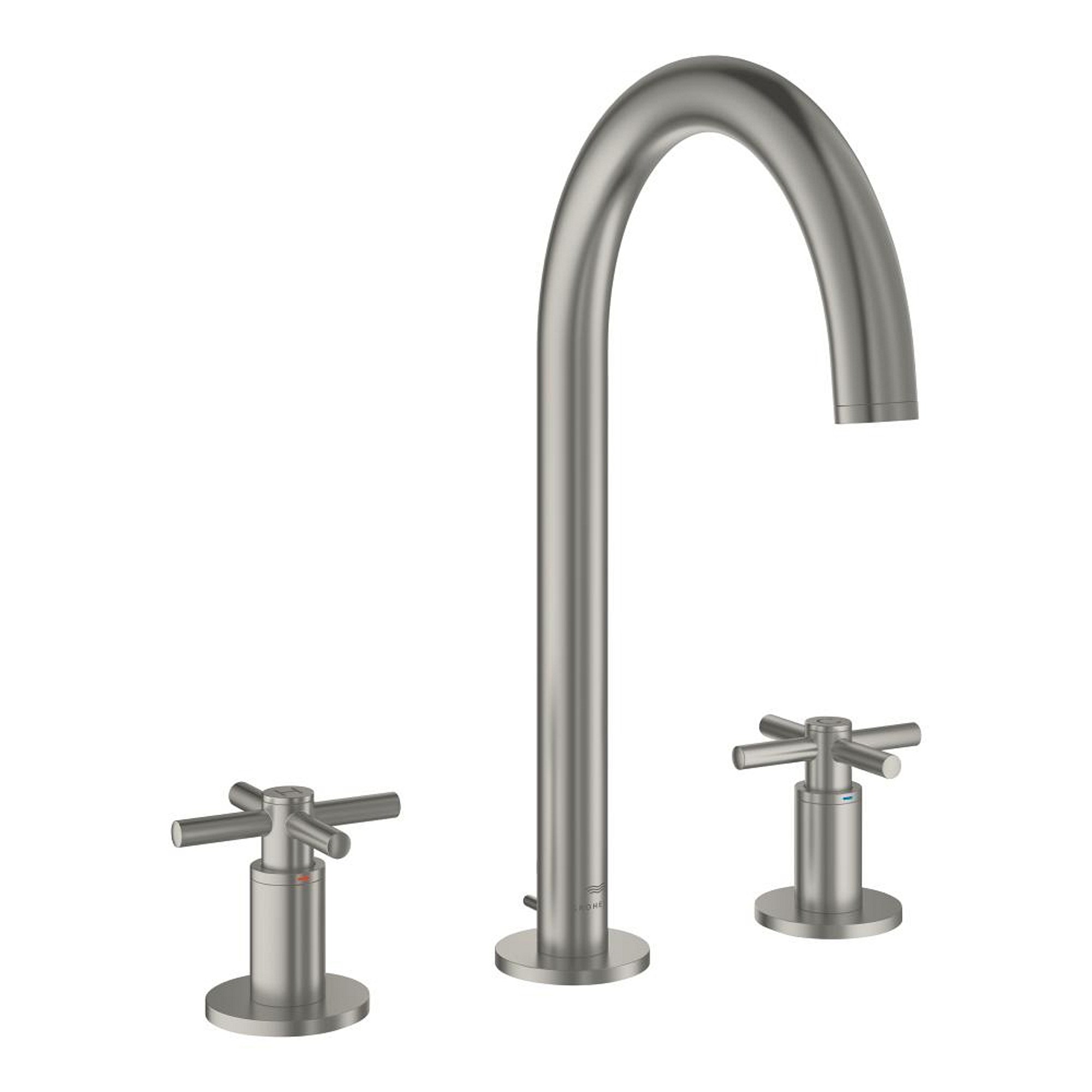 Grohe Atrio 3 Delikli Lavabo Bataryası L Boy Saten Çelik (Satin Steel) 20643MS0
