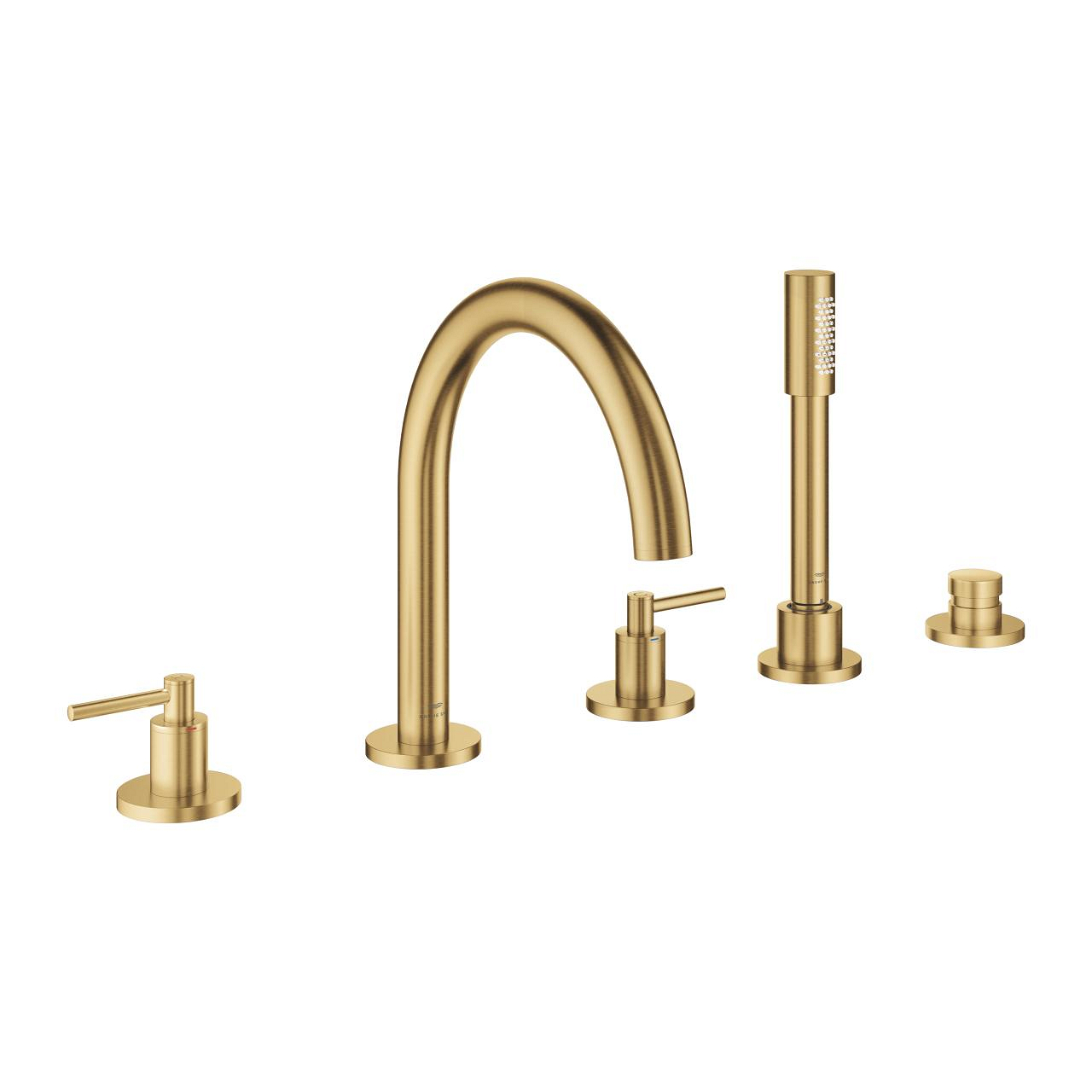 Grohe Atrio 5 Delikli Ankastre Küvet Bataryası (Sıva Üstü Grubu), Fırçalı Altın 29407GN0