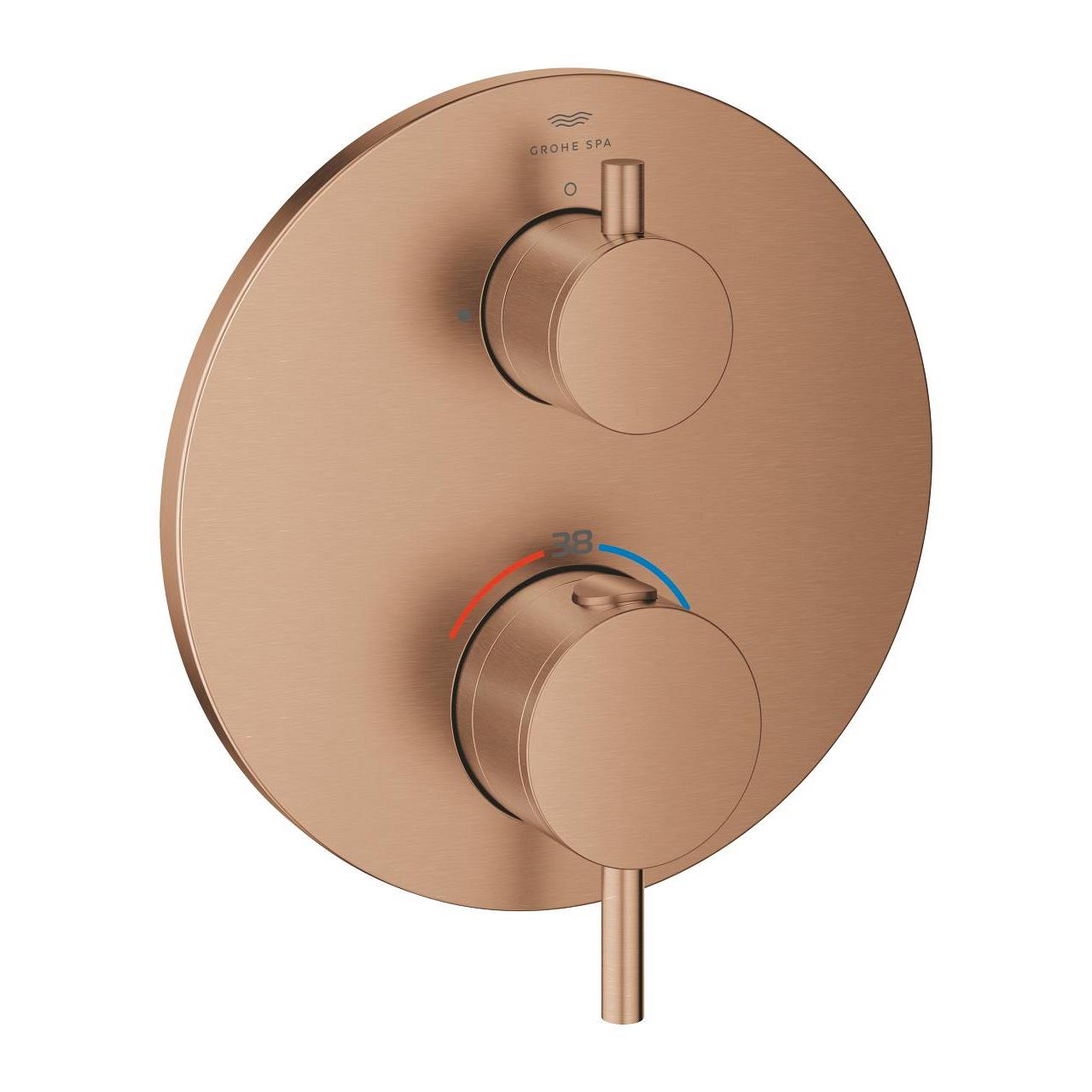 Grohe Atrio Ankastre Termostatik Duş Bataryası (Sıva Üstü Grubu), Tek Çıkışlı, Fırçalı Bakır 24357DL0