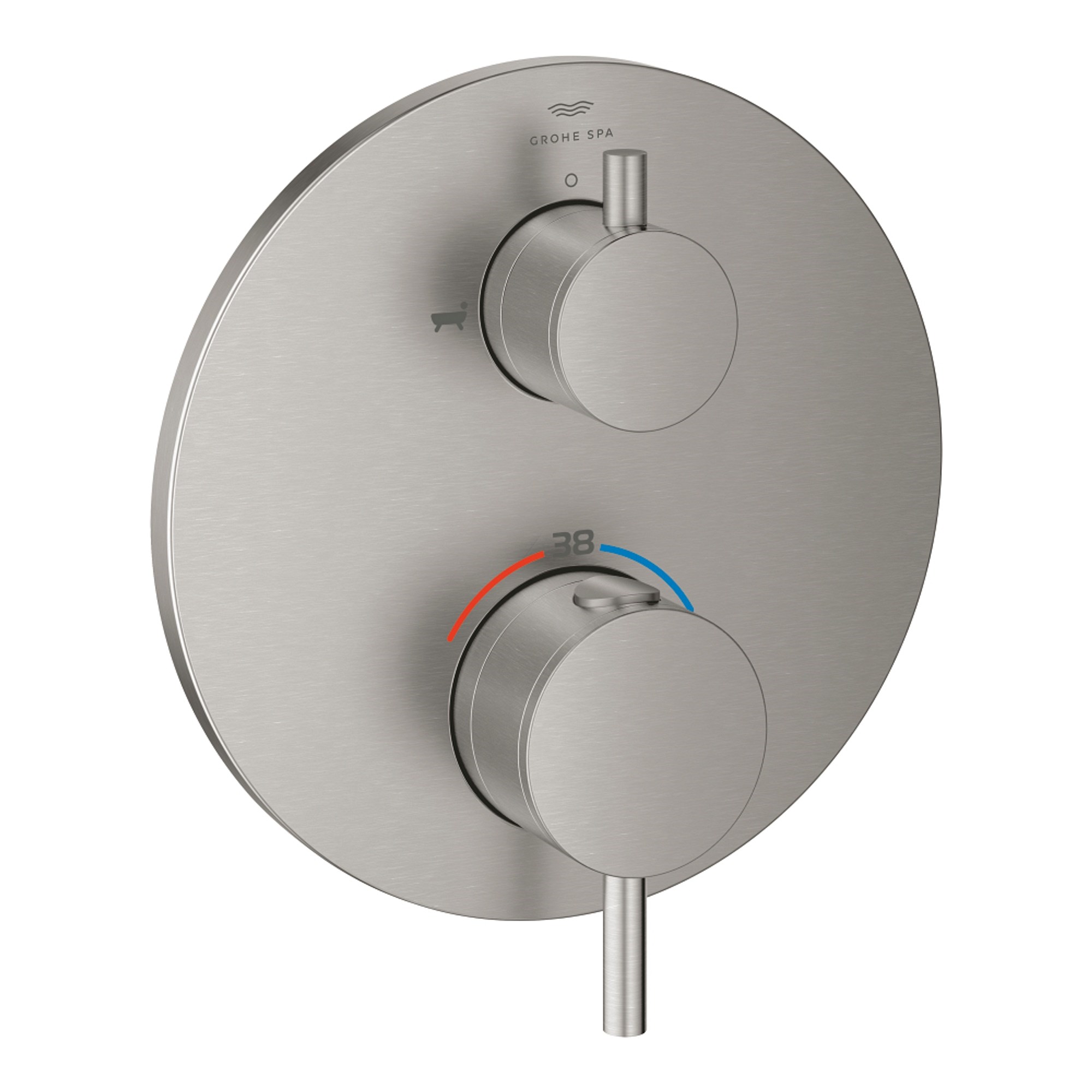 Grohe Atrio Ankastre Termostatik Küvet Bataryası 2 Çıkışlı Açma Kapama ve Yönlendirici Valfli (Sıva Üstü Grubu) Paslanmaz Çelik 24359DC0