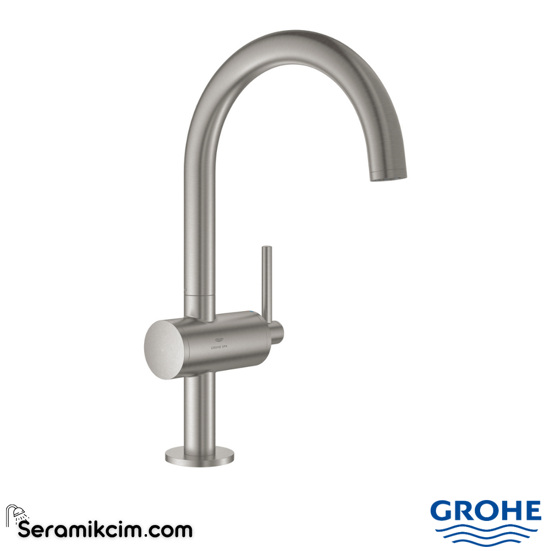 Grohe Atrio Çanak Lavabo Bataryası (L-Boy), Paslanmaz Çelik 24362DC0 - 24362DC0