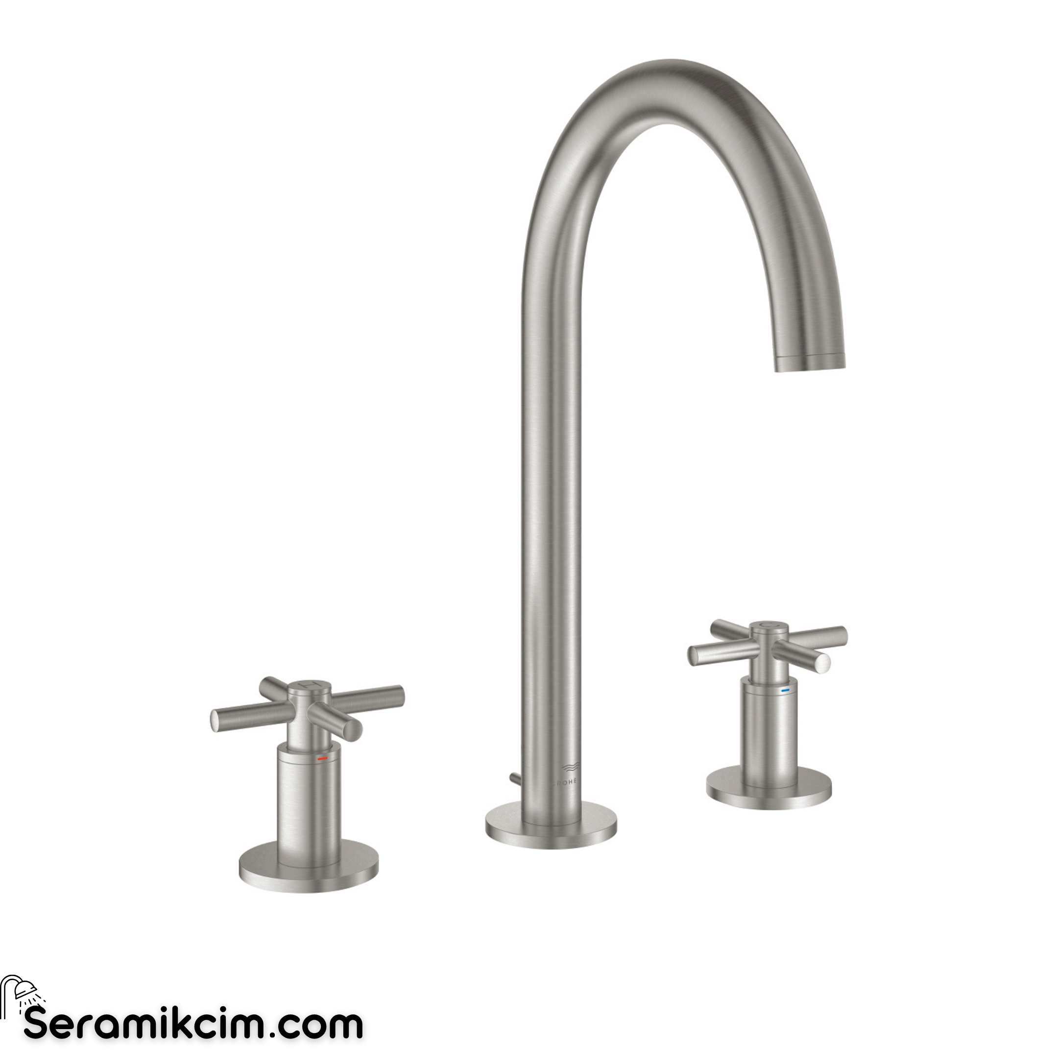 Grohe Atrio New Lavabo Bataryası 3 Delikli Paslanmaz Çelik 20643DC0