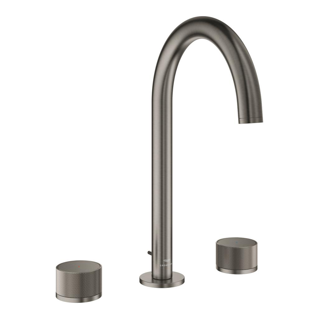 Grohe Atrio Private Collection 3 Delikli Ankastre Lavabo Bataryası, Sifon Kumandalı (L-Boy), Fırçalı Sert Grafit 20595AL0