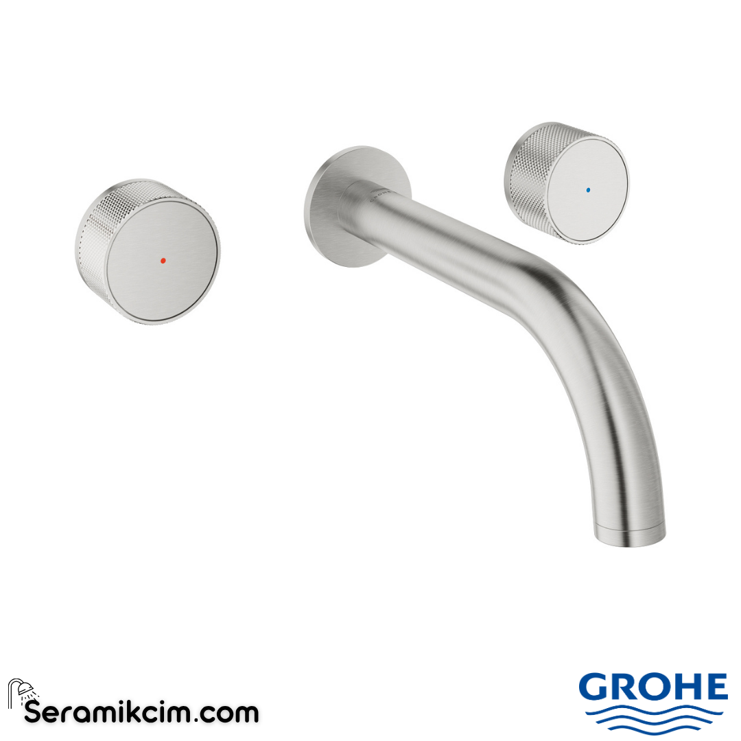 Grohe Atrio Private Collection 3 Delikli Ankastre Lavabo Bataryası (Sıva Üstü Grubu) Paslanmaz Çelik 20589DC0 - 20589DC0