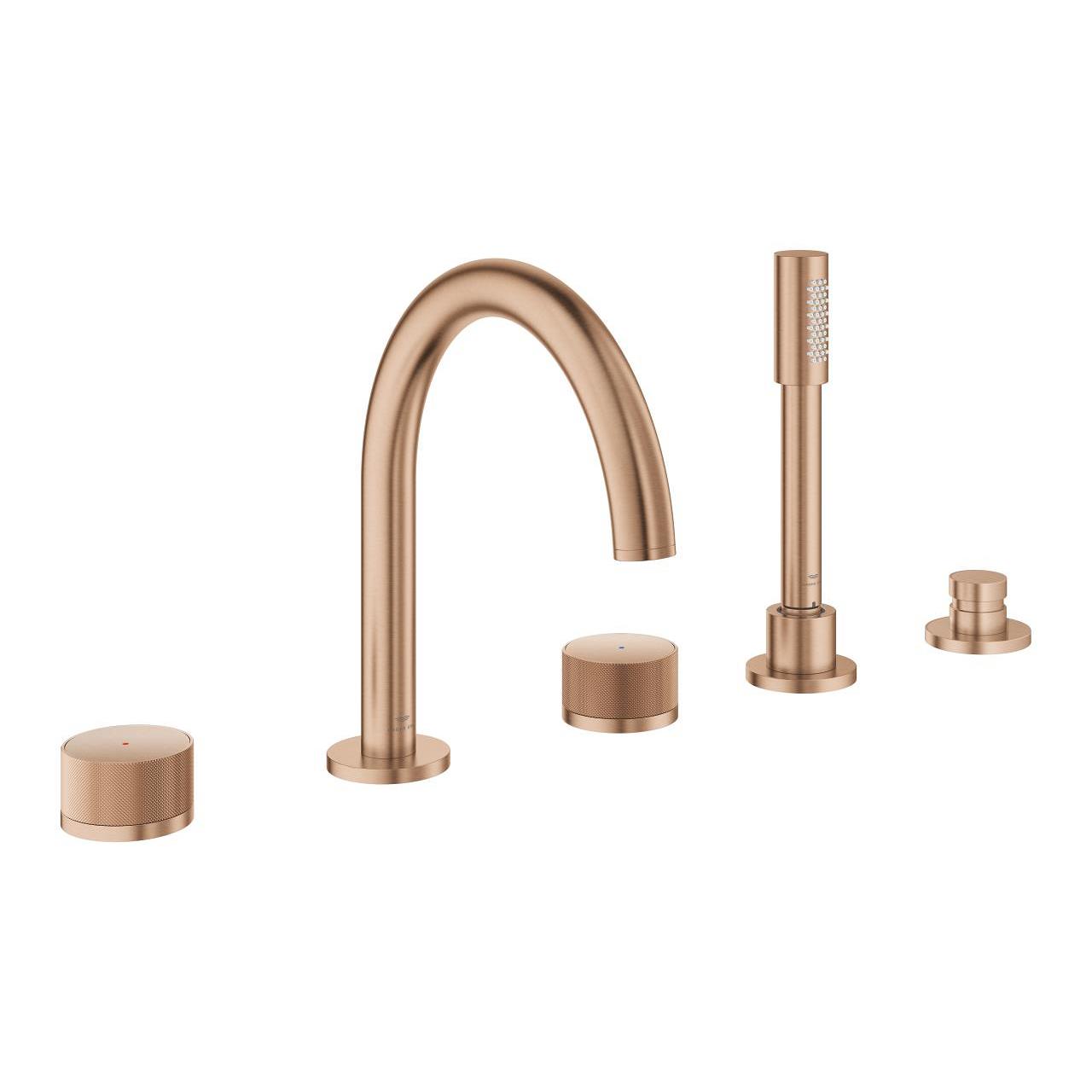 Grohe Atrio Private Collection 5 Delikli Ankastre Küvet Bataryası (Sıva Üstü Grubu), Fırçalı Bakır 25226DL0