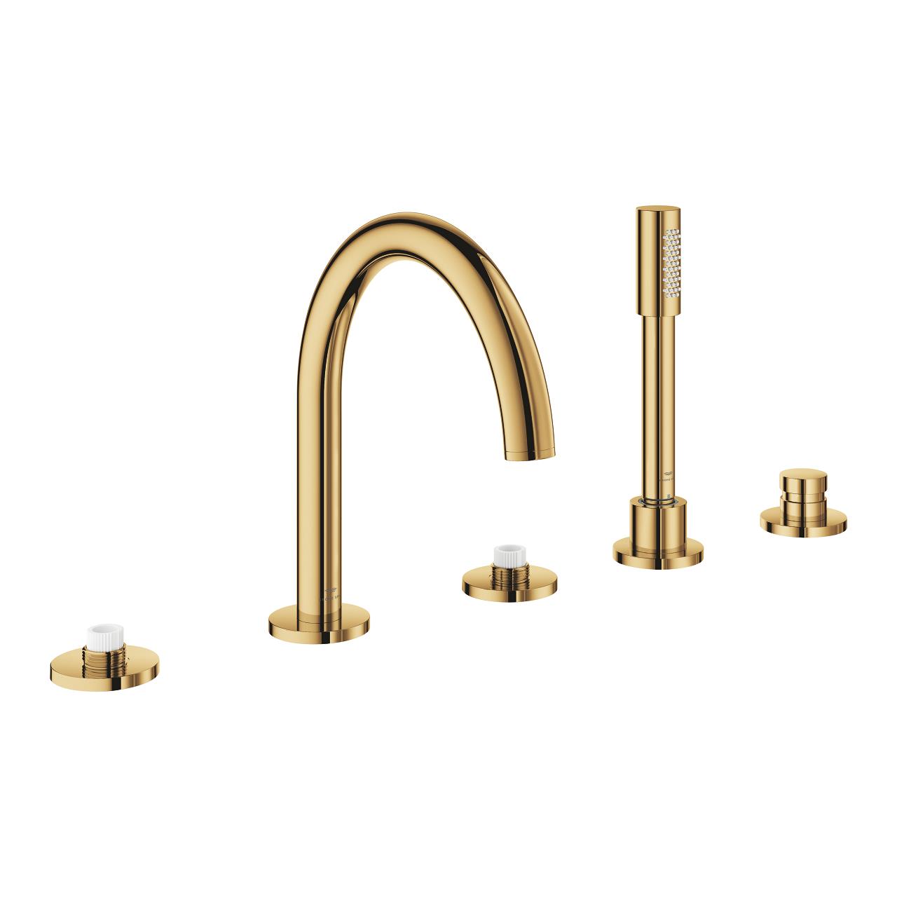 Grohe Atrio Private Collection 5 Delikli Ankastre Küvet Bataryası (Sıva Üstü Grubu), Parlak Altın 25224GL0