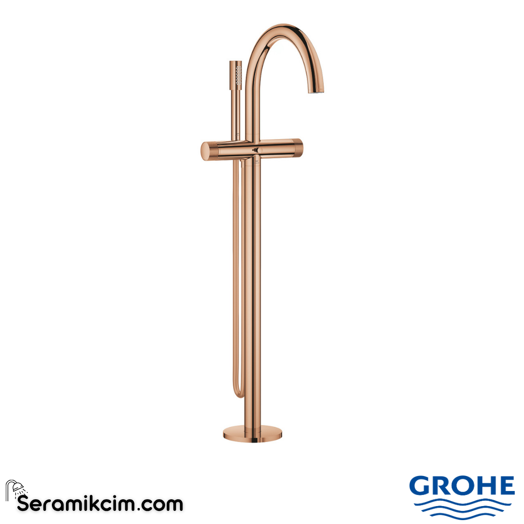 Grohe Atrio Private Collection Tek Yerden Küvet Bataryası (Sıva Üstü Grubu), Parlak Bakır 25229DA0 - 25229DA0
