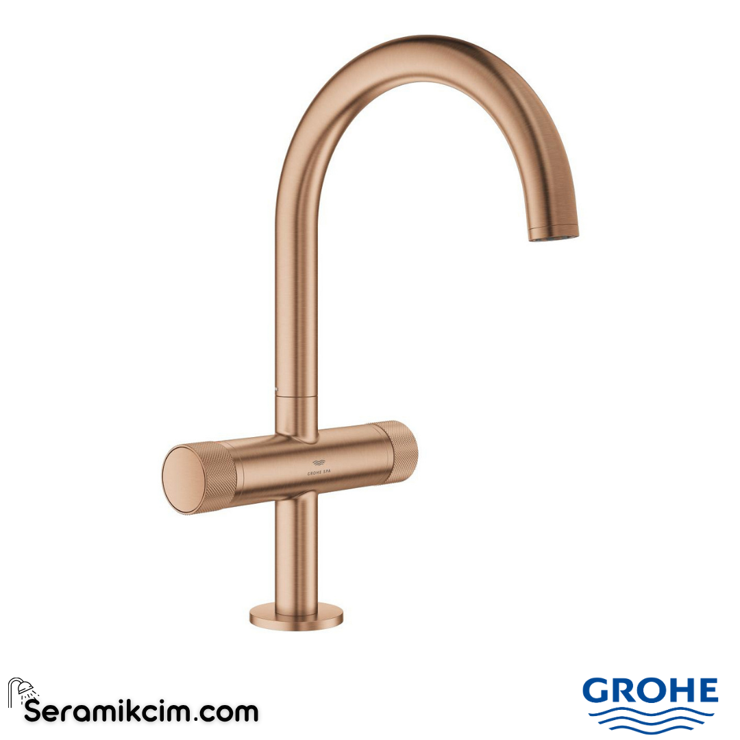 Grohe Atrio Private Collection Yüksek Lavabo Bataryası, Fırçalı Bakır (L-Boy) 21138DL0