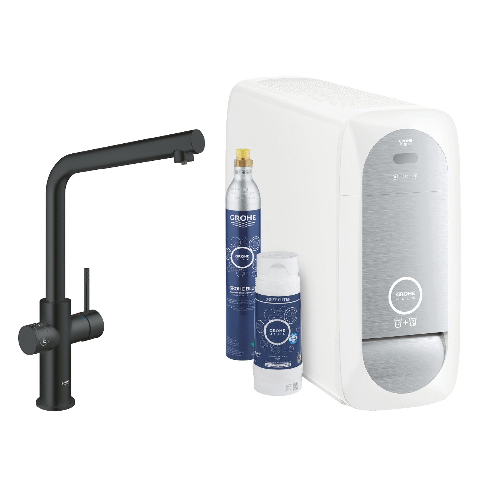 Grohe Blue Home Arıtmalı İçme Suyu ve Soda Yapan Mutfak Bataryası Kadife Siyah 31454KS1