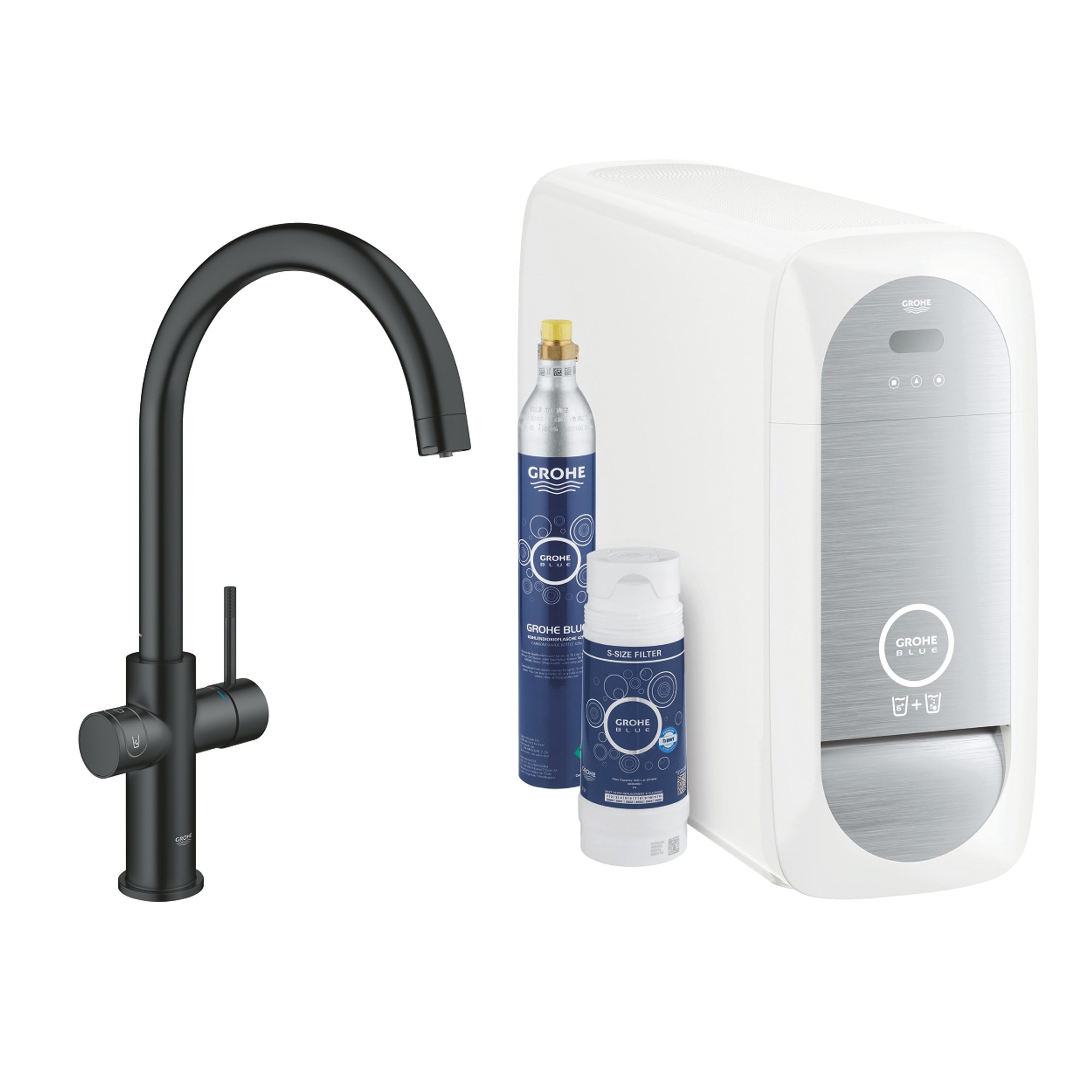 Grohe Blue Home Arıtmalı İçme Suyu ve Soda Yapan Mutfak Bataryası Seti Kadife Siyah 31455KS1
