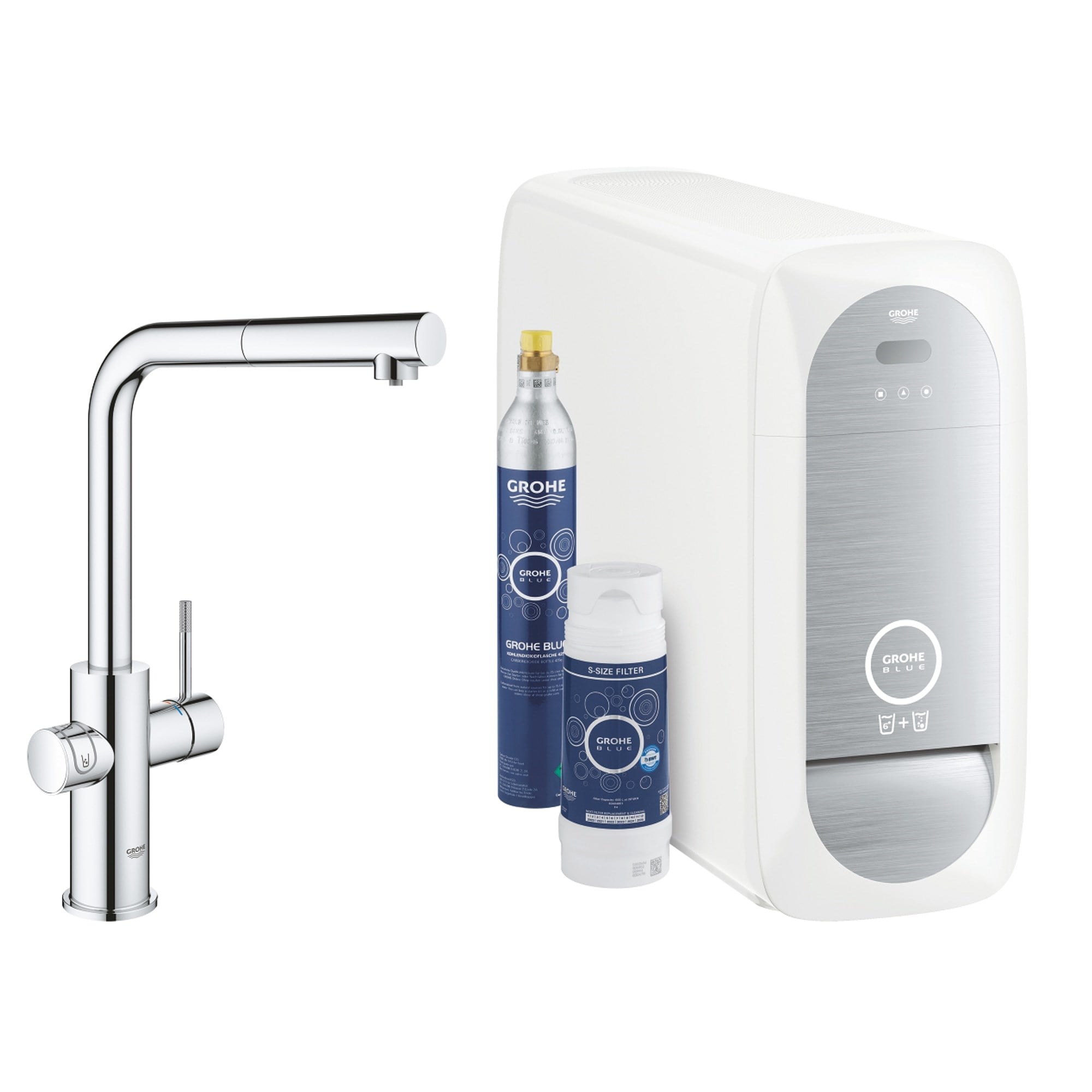 Grohe Blue Home Arıtmalı İçme Suyu ve Soda Yapan Spiralli Mutfak Bataryası Krom 31539000