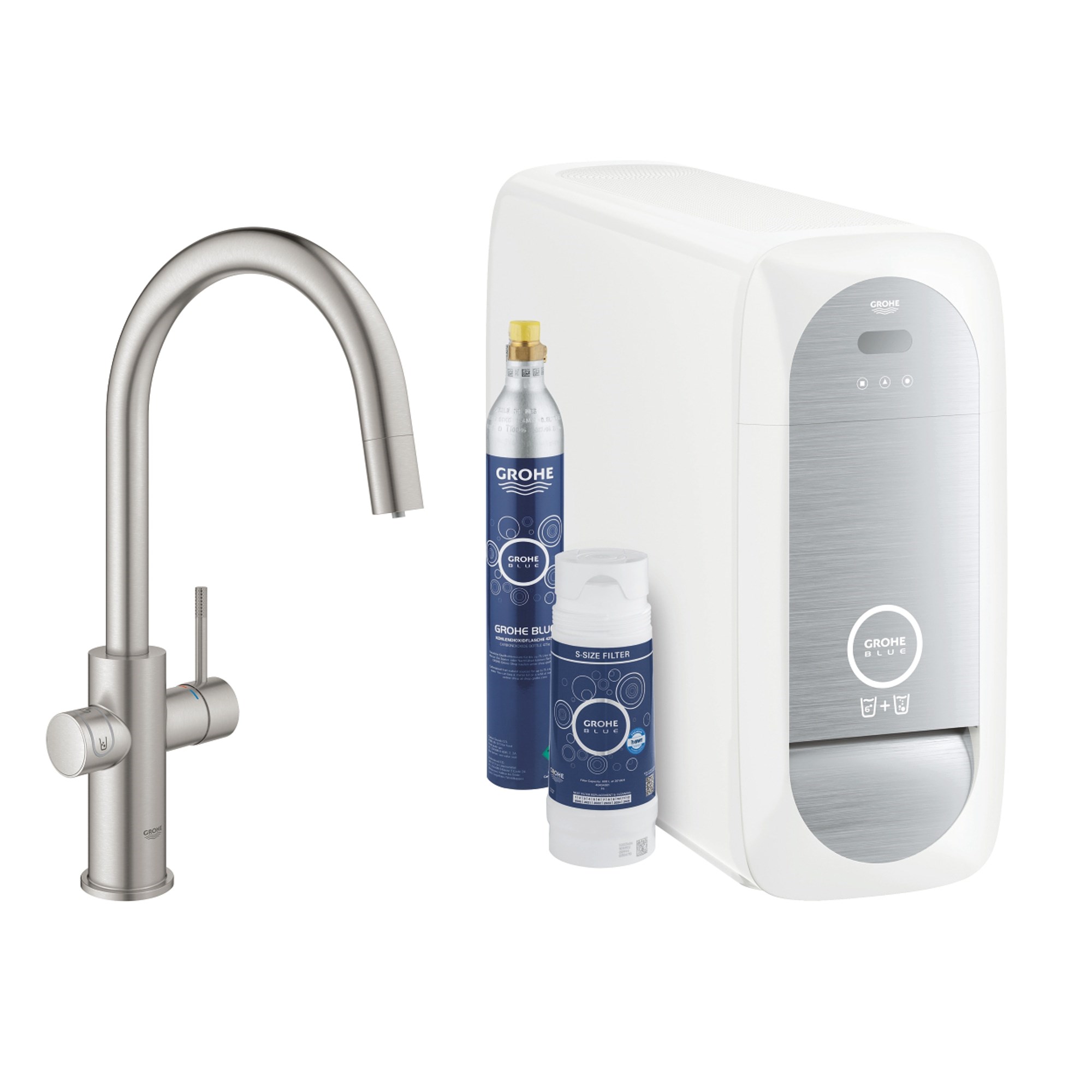 Grohe Blue Home Arıtmalı İçme Suyu ve Soda Yapan Spiralli Mutfak Bataryası Paslanmaz Çelik 31541DC0